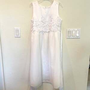 Emerald gumdrops white formal flower girl wedding dress baptism Christening 12